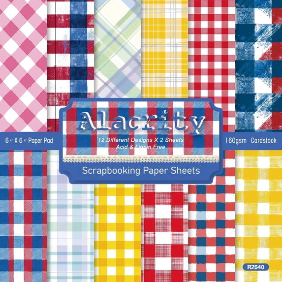 Scrapbook Paper, 24 Sheets 6 x 6 Inch Colored Decoupage Paper ...