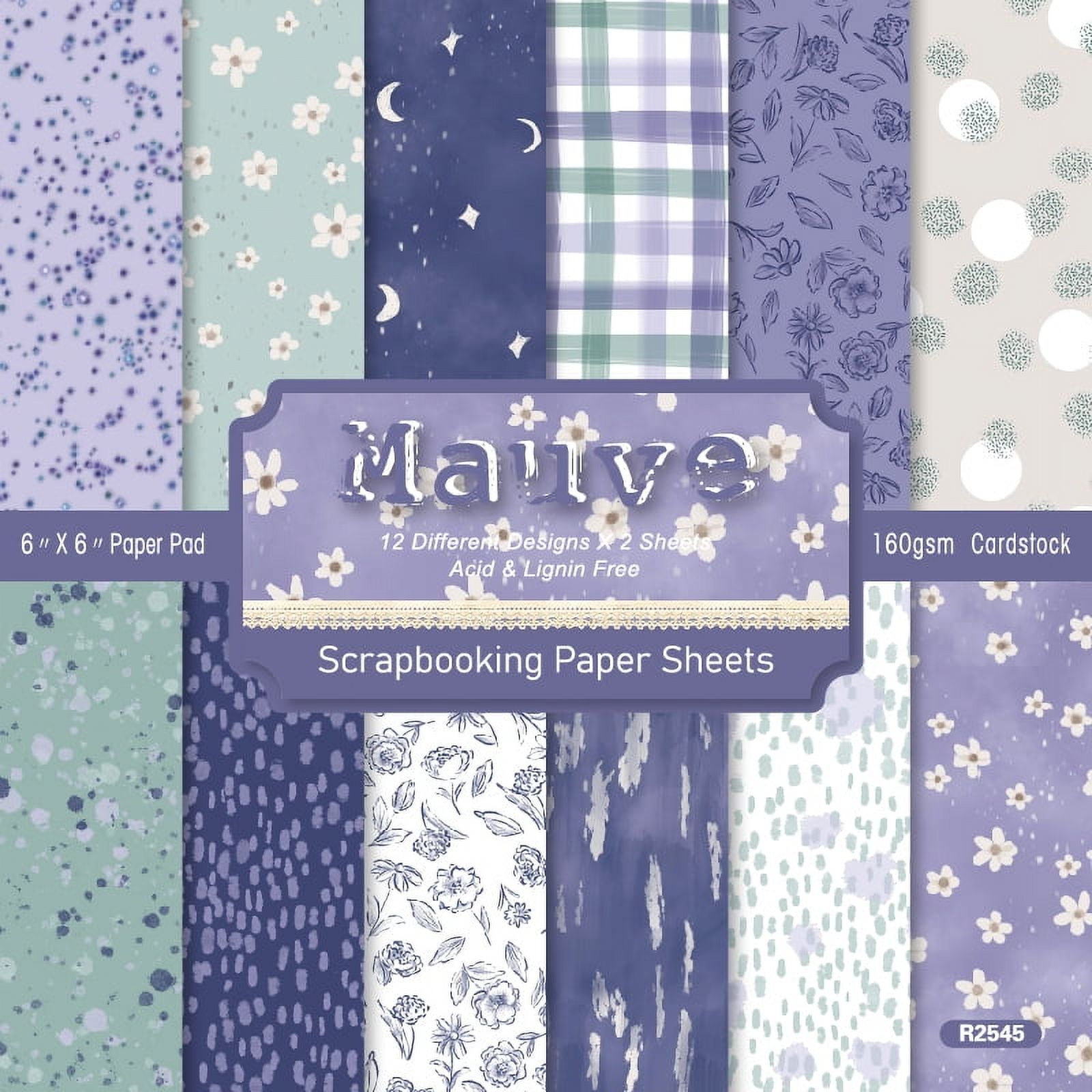 Scrapbook Paper, 24 Sheets 6 x 6 Inch Colored Decoupage Paper ...
