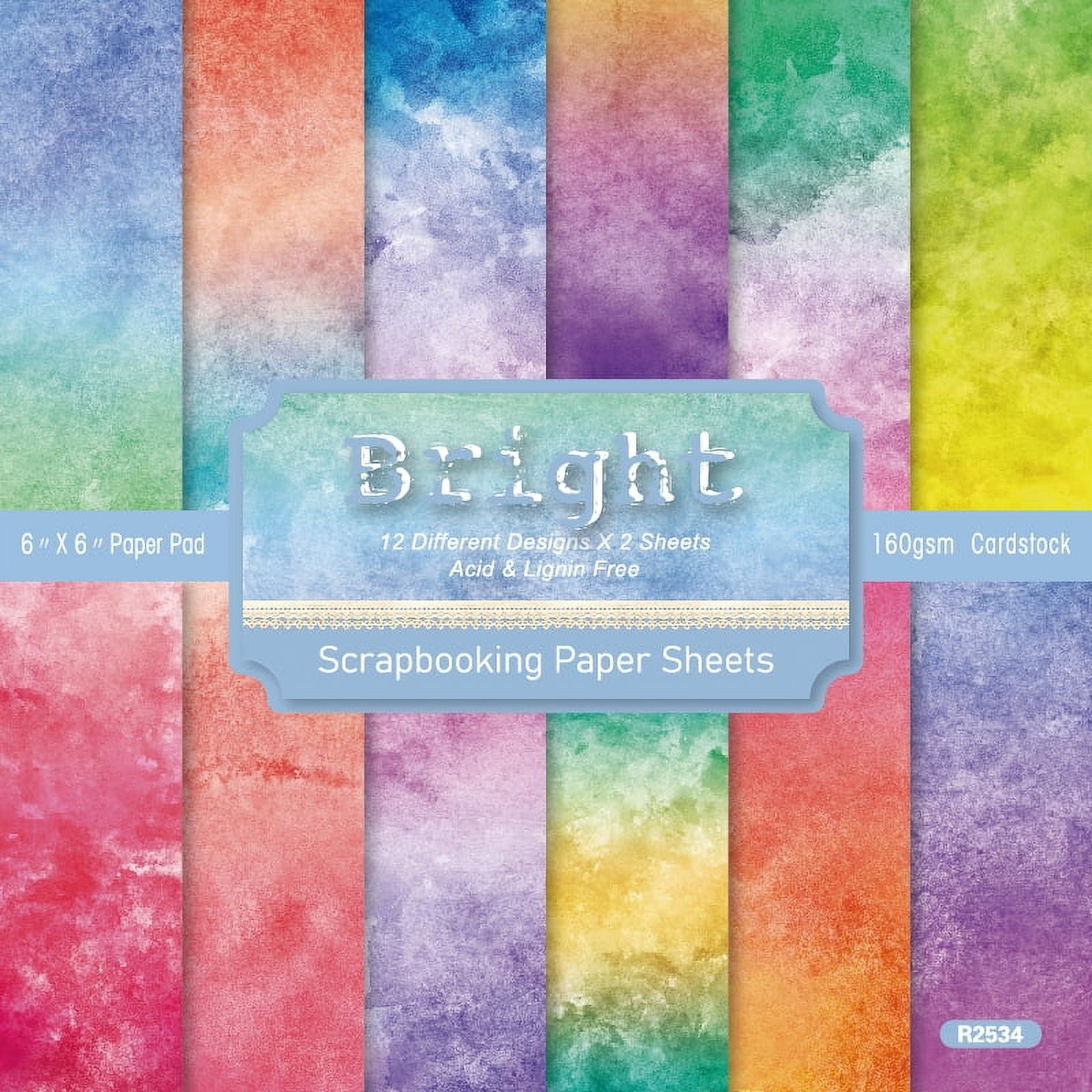 Scrapbook Paper, 24 Sheets 6 x 6 Inch Colored Decoupage Paper ...