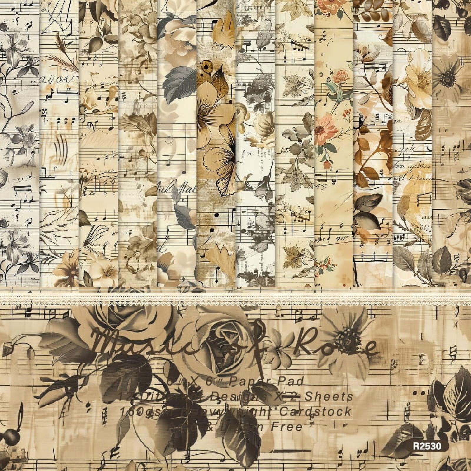 Scrapbook Paper, 24 Sheets 6 x 6 Inch Colored Decoupage Paper ...