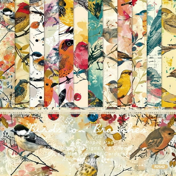 Scrapbook Paper, 24 Sheets 6 x 6 Inch Colored Decoupage Paper Scrapbooking Photo Album Craft Junk Journal Supplies