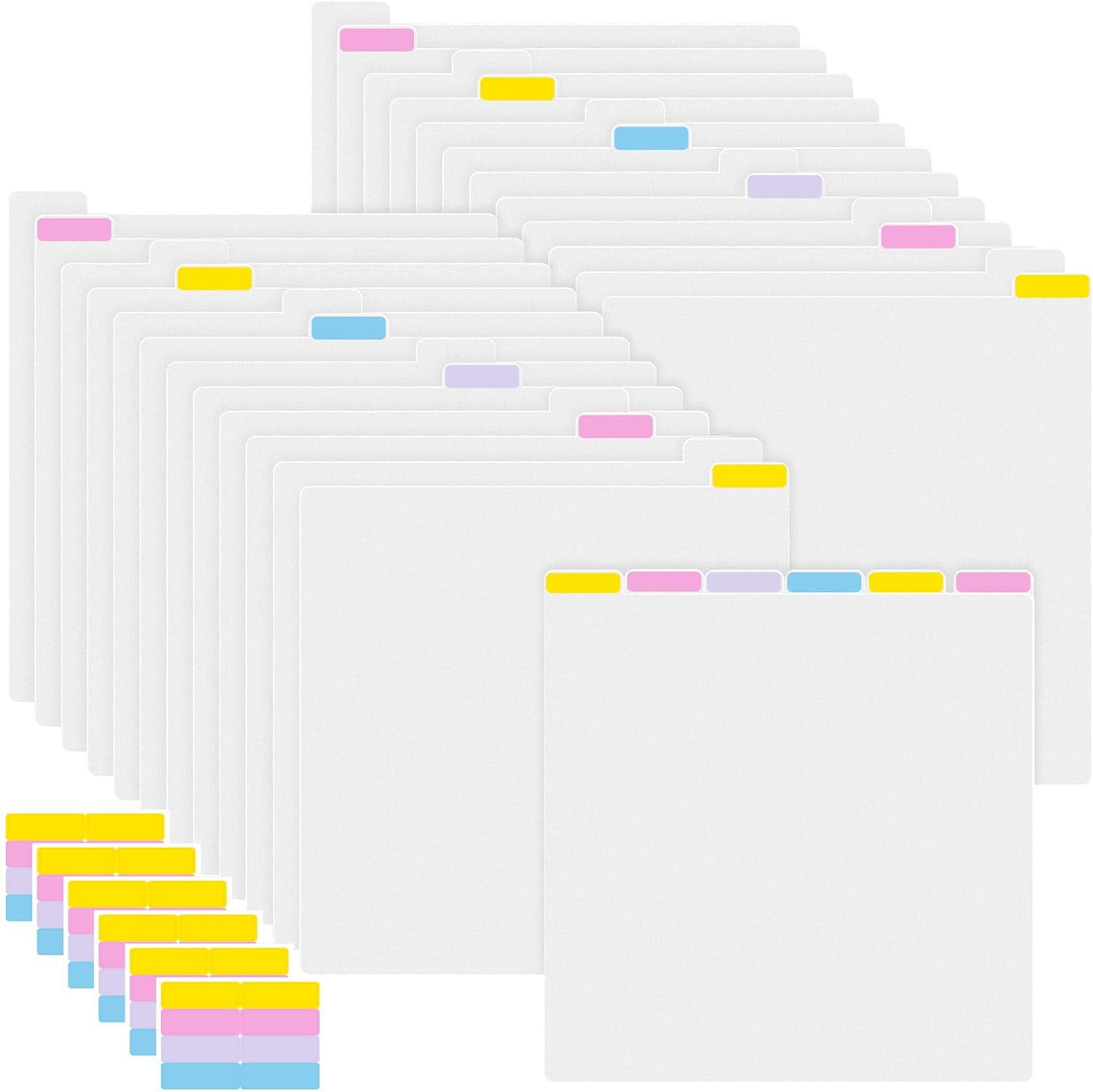 Scrapbook Paper Dividers Bulk with 6 Tabs Plastic Binder Dividers for