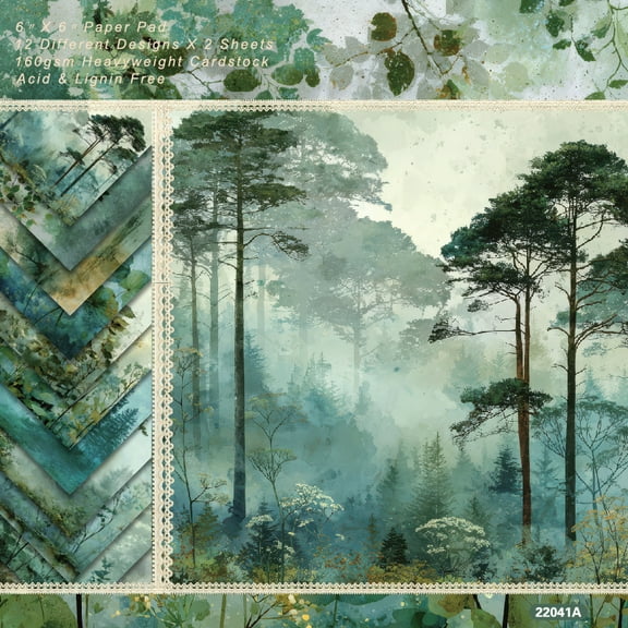 Scrapbook Paper, Origami Crafts Decoupage Paper for Junk Journal Scrapbooking Photo Album Teacher Vision Board Card Making Supplies, 24 Sheets 6x6 Inch