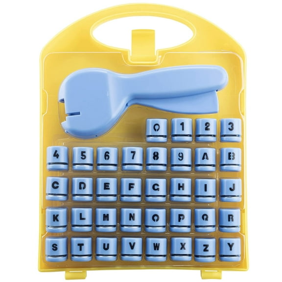 Scrapbook Paper Punchers- 37pc Mini Paper Punchers w Case & Holder - Letters & Numbers