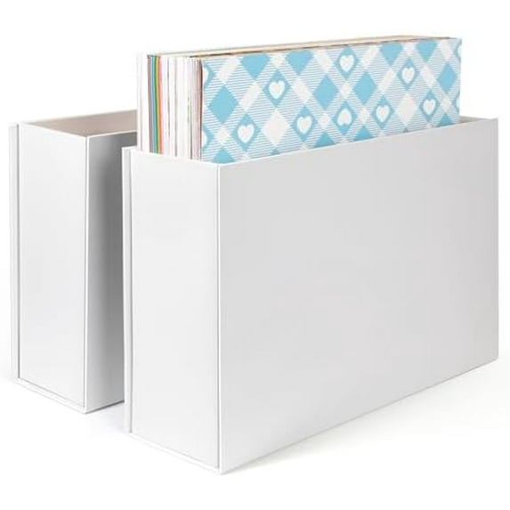 Scrapbook Paper Storage Organizer, 12x12 Paper Storage Organizer, Scrapbook Storage Bin for 12" x 12" Paper- 2 Pack