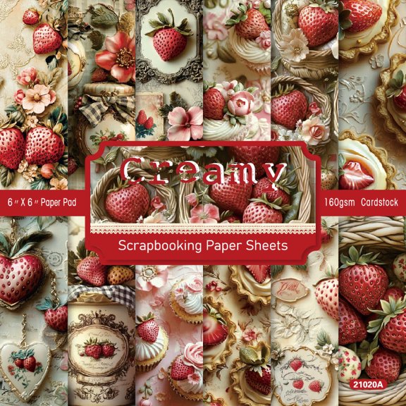 Scrapbook Paper, Vintage Cardstock Origami Paper Crafts Journaling Supplies for Aesthetic Photo Album Card Making 6 x 6 Inch 24 Sheets