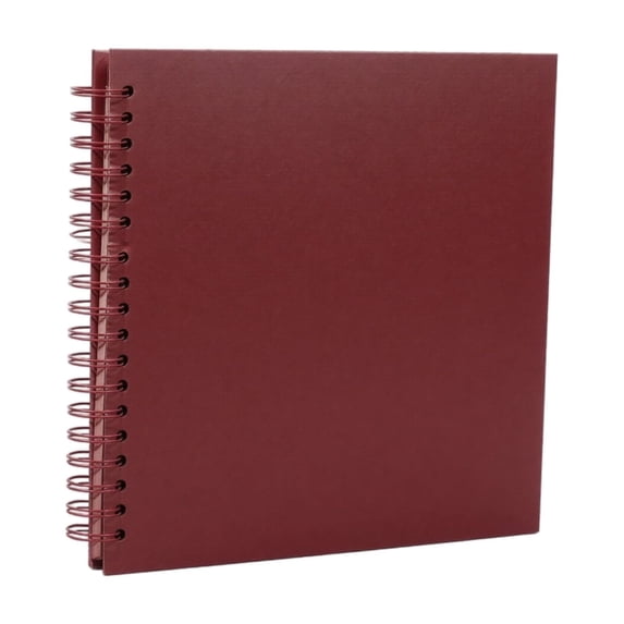 Scrapbook Photo Album, 5X7 Photo Album, Scrapbook Album, Scrapbook Journal, Burgundy Thick Kraft Paper 7X7 Inch Diy Coil Album 20 Sheets 40 Pages for Custom Memory Making, Photo