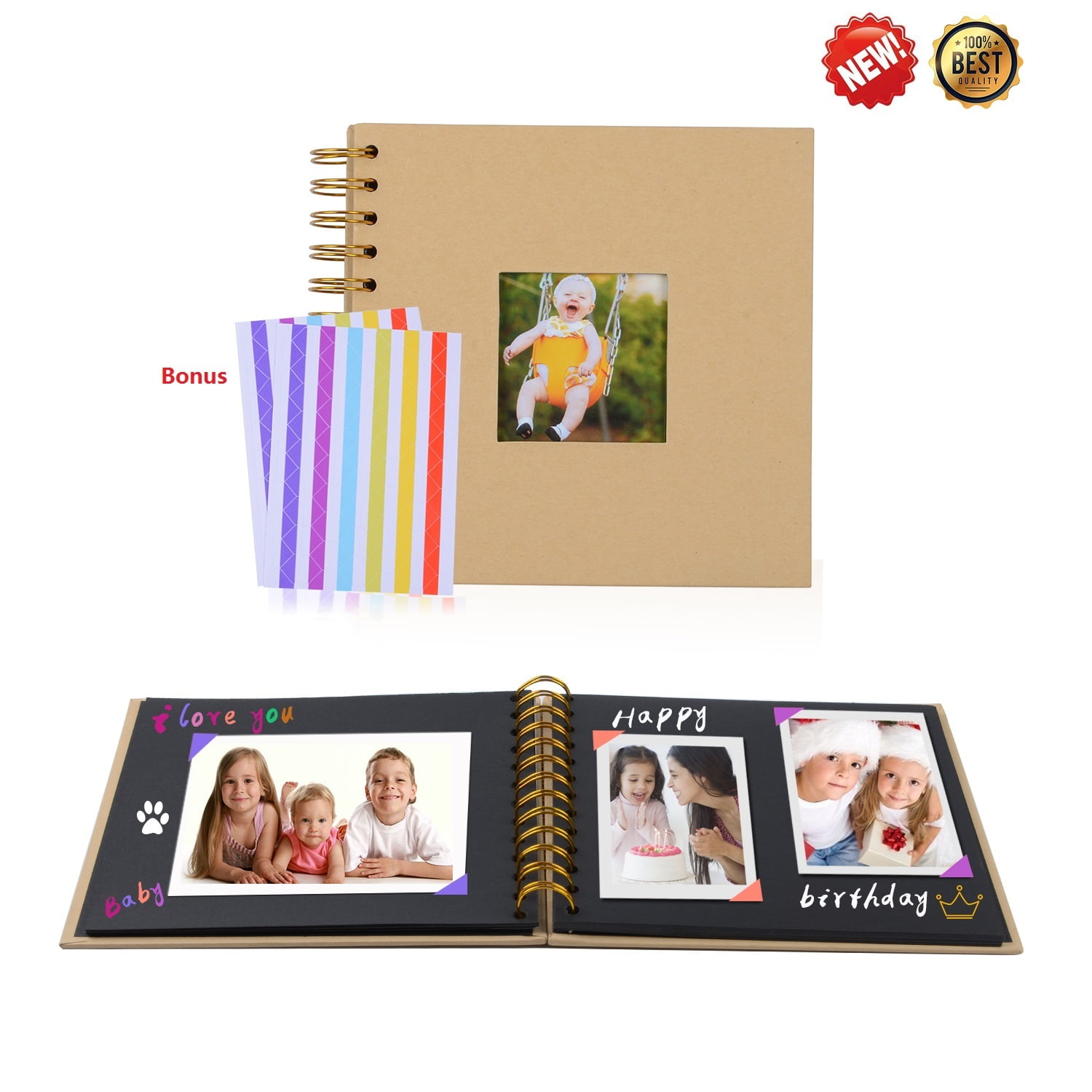 Scrapbook Photo Album Wedding Anniversary Baby Memory Scrapbook Album Photo Size 7 x 7 inches