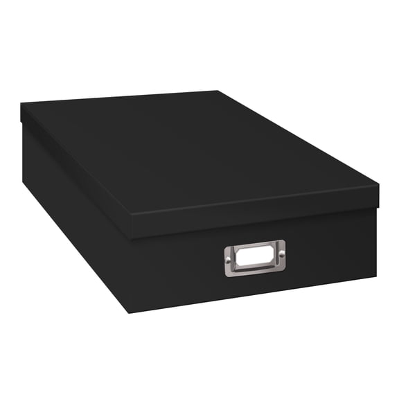 Scrapbook Storage Box, Black, 14.75 Inch x 13 Inch x 3.75 Inch