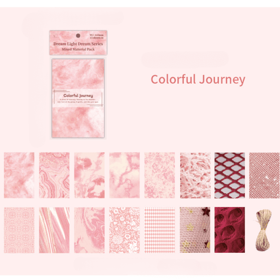 Scrapbook Supplies Paper and Mesh Fabric Assorted Set 15Sheets for Junk Journal Supplies(3.7x5.7in)