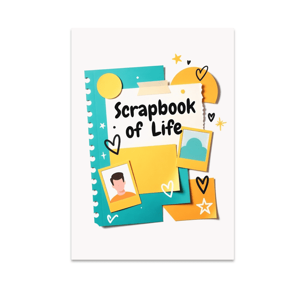 Scrapbook of Life Colorful Collage Wall Art - Memory Keeping Enthusiast - 13x19 Poster Print