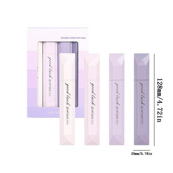 Scrapbooking Double Sided Tape Roller, 4-Pack Gradient Color Correction Adhesive Tape, Strong Hold for Paper Crafts and Photo Mounting, No-Residue Crafting Tape, Gift for Scrapbook and DIY Lovers