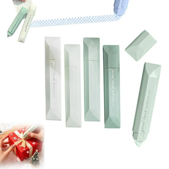 Scrapbooking Double Sided Tape Roller,5-Pack Double-Sided Tape Pen Adhesive Glue Runner for Scrapbooking, Gift Wrapping, Photo Mounting & Craft Projects,School & Office Use(Green,5pcs)