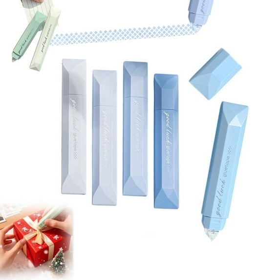 Scrapbooking Double Sided Tape Roller,5-Pack Double-Sided Tape Pen Adhesive Glue Runner for Scrapbooking, Gift Wrapping, Photo Mounting & Craft Projects,School & Office Use(Blue,5pcs)