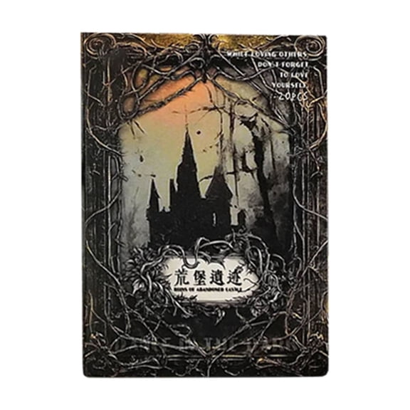 Scrapbooking Embellishments, 20-Sheet Sample Paper Booklet, Dancing In The Dark Series Desolate Castle Ruins - Retro Dark-Themed Planning Embellishments, Castle Ruins Patterns -
