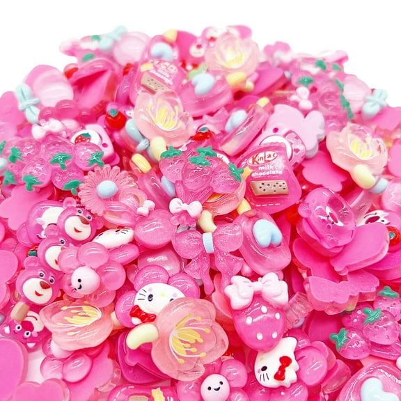 61 Pcs Mixed Resin Flatback Slime Charms, Candy Sweets Beads for DIY Crafts, Scrapbooking Embellishments
