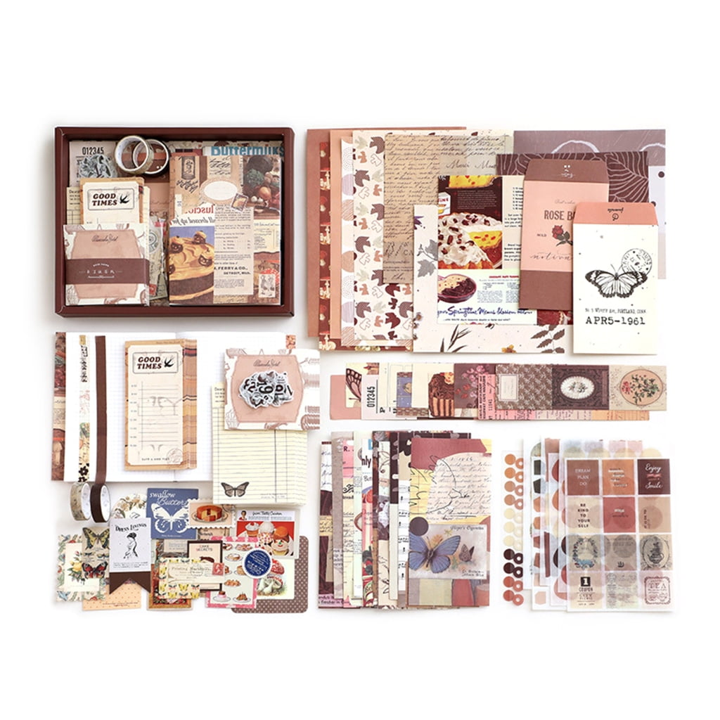 Vintage Scrapbooking Supplies Tape Sticker Scrapbook Frame Journaling Kits