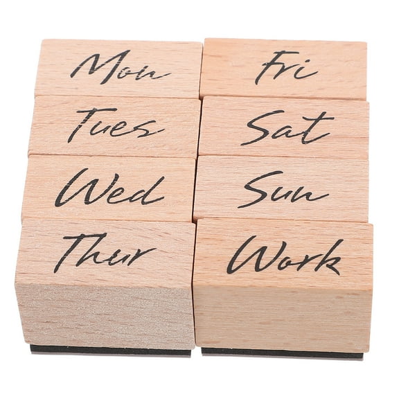 Scrapbooking Letter Stamps Wooden Day of The Week Office