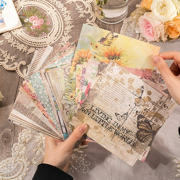Scrapbooking Paper Vintage Style Ornamental Pattern Letters Printing Artistic Notebook Natural Journaling Paper Statione