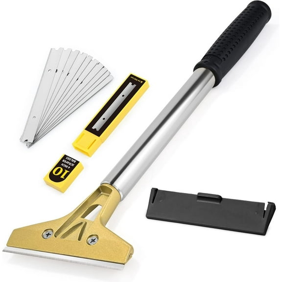 Scraper Razor Glass Paint Glue Remove Adhesive 10*Blades Cleaner Tool Wide Blade