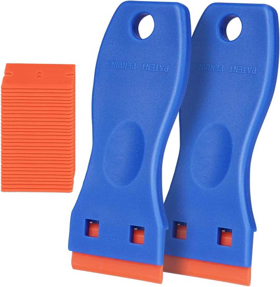 Scraper, mini plastic scraper with 30 plastic blades, plastic spatula