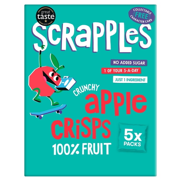 Scrapples Crunchy Plain Apple Crisps Multipack (5x12g), Imported from Britain