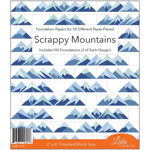 Scrappy Mountains Foundation Paper Piecing Pad by Leila Gardunia