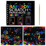 Scratch Art Book, Rainbow Scratch Art, Scratch and Sketch Books, Rainbow Painting Scratch Book, Rainbow Scratch Paper, Rainbow Scratch Notebook 5.1x9.1 Inch 1Pcs