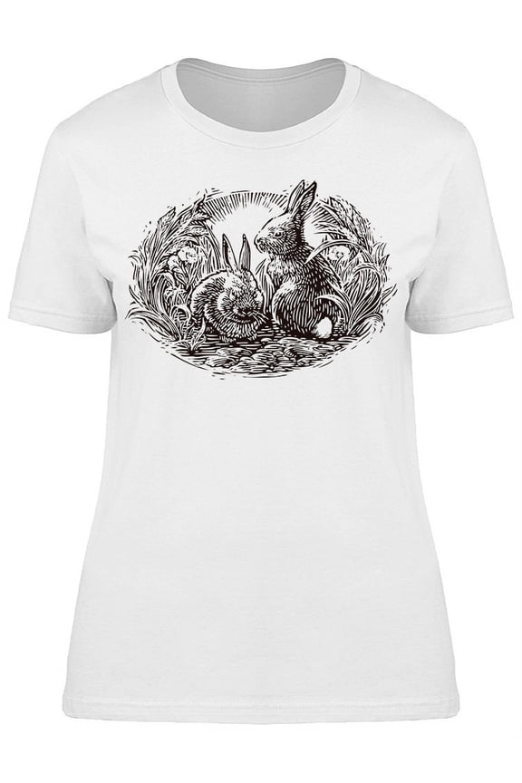 Scratch Board Of Bunnies T-Shirt Women -Image by Shutterstock, Female x-Large