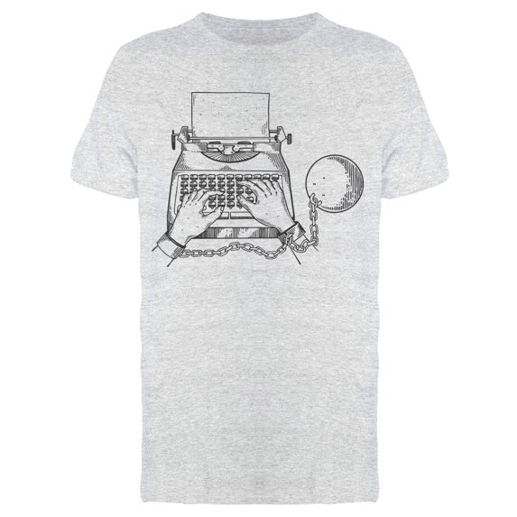Scratch Board Style Typewriting Tee Men's -Image by Shutterstock