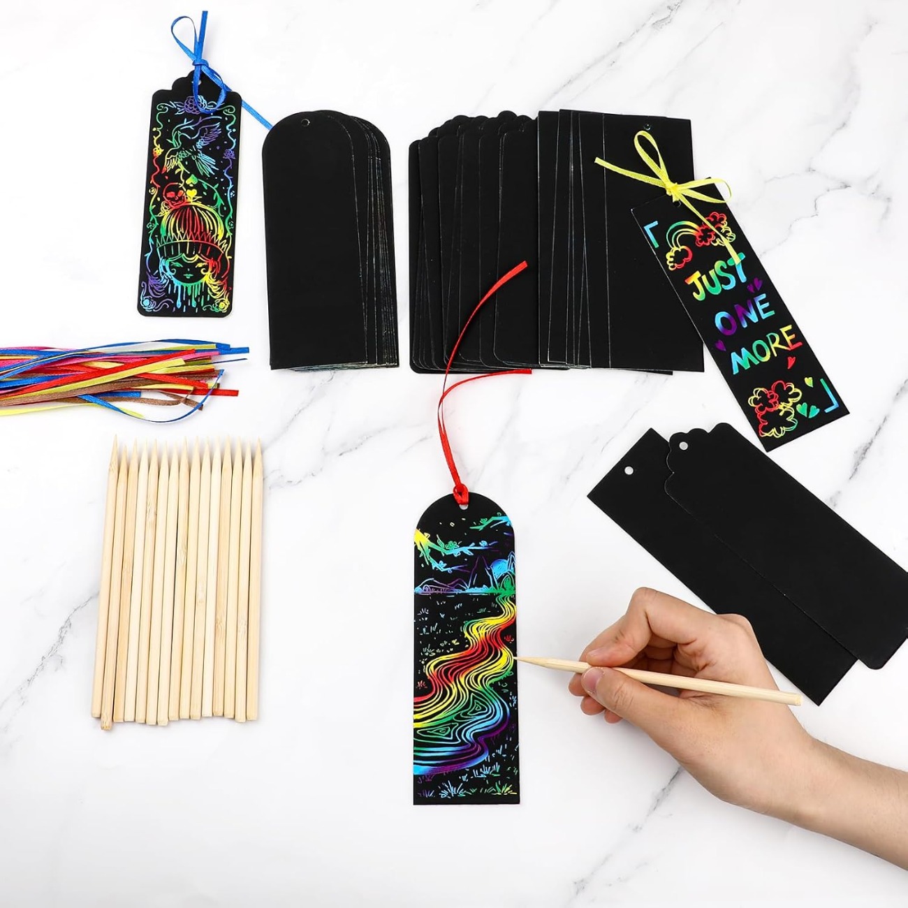 Ensemble d'art en papier à gratter Scratch Paper Art Set DIY Hand Made