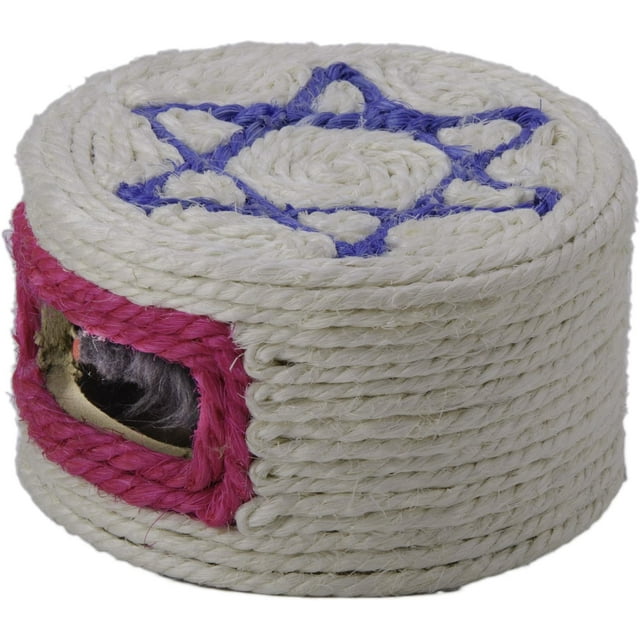 Scratch Box for Cats, 3.75 by 6.25-Inch Diameter, Natural