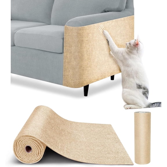 Scratch Furniture Protector - DIY Climb Scratch Mat, Scratch Pad, Couch Protector from  Claws, Trimmable Self- Carpet for Indoor Sofa, Furniture (Beige, 78.7" x 15.8")