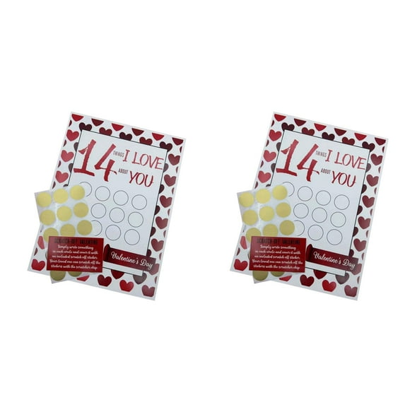 Scratch Off Love Note Card Set - 14 Things I Love About You Valentine's Gift for Him Her, Two Appreciation Cards for Husband Wife Boyfriend Girlfriend