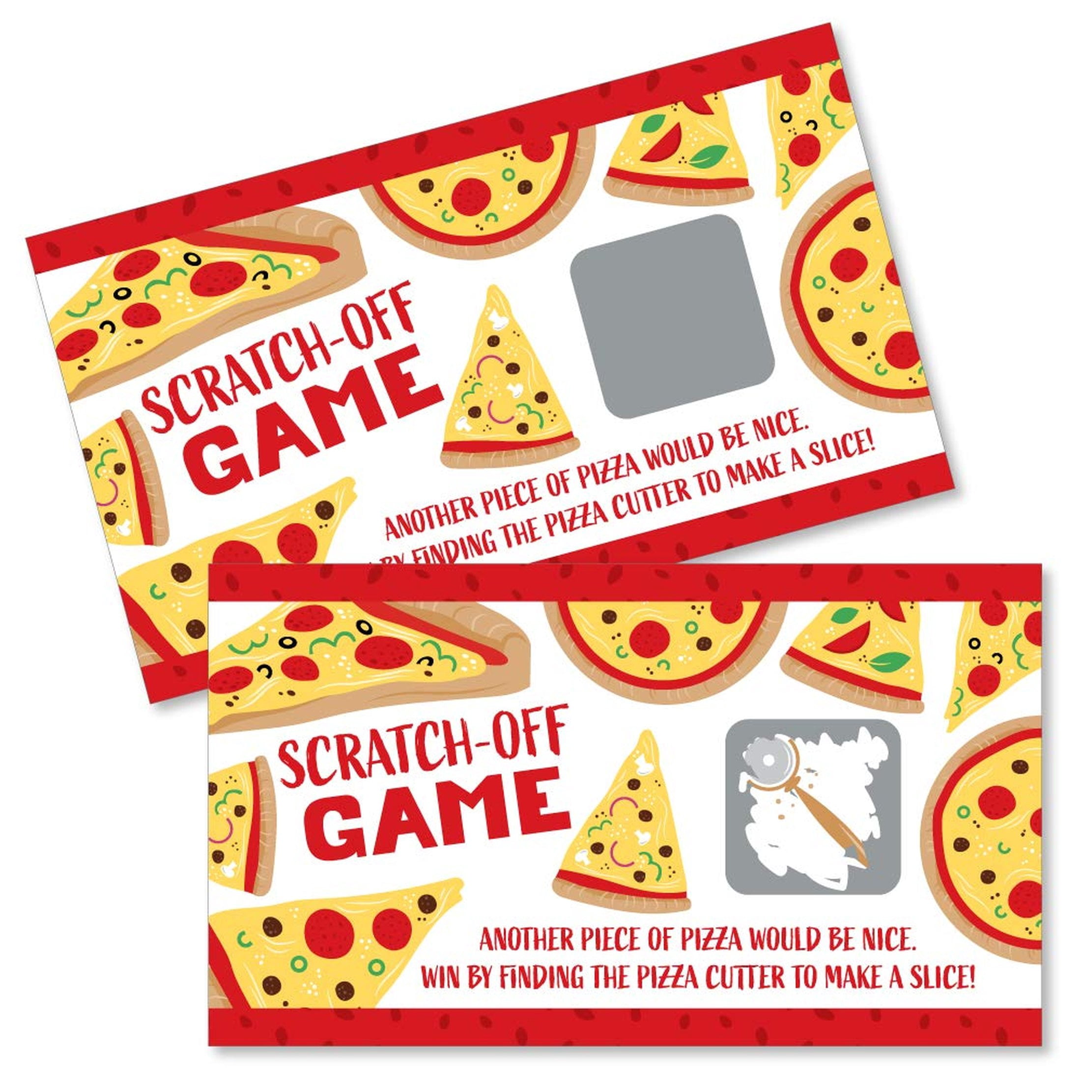 Scratch Off Fun: Pizza Party Game Cards for Baby Showers and Birthdays ...