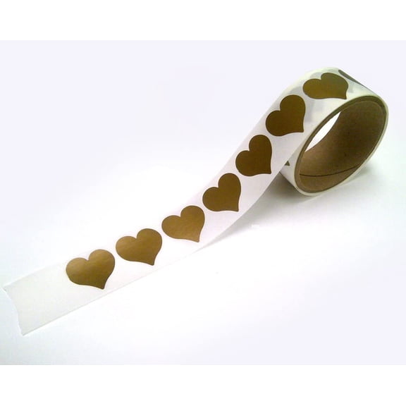 Scratch Off Labels Stickers, Designed to Create Your own Scratch-Off Cards, Raffles, Promotions, Wedding, Fun, Games etc. 1-1/4 Heart - Gold, 100