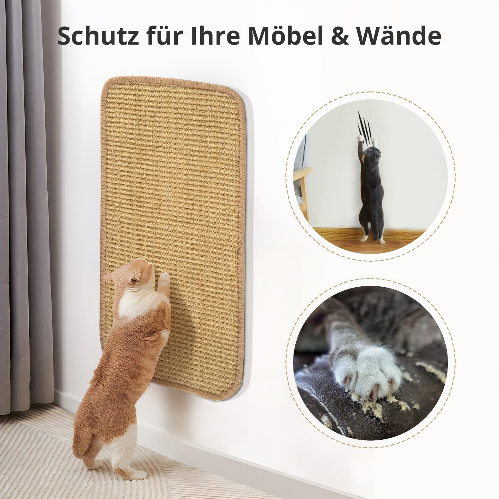 Scratch Pad for Cats Cardboard Cat Scratching Mat Sisal Carpet Cat