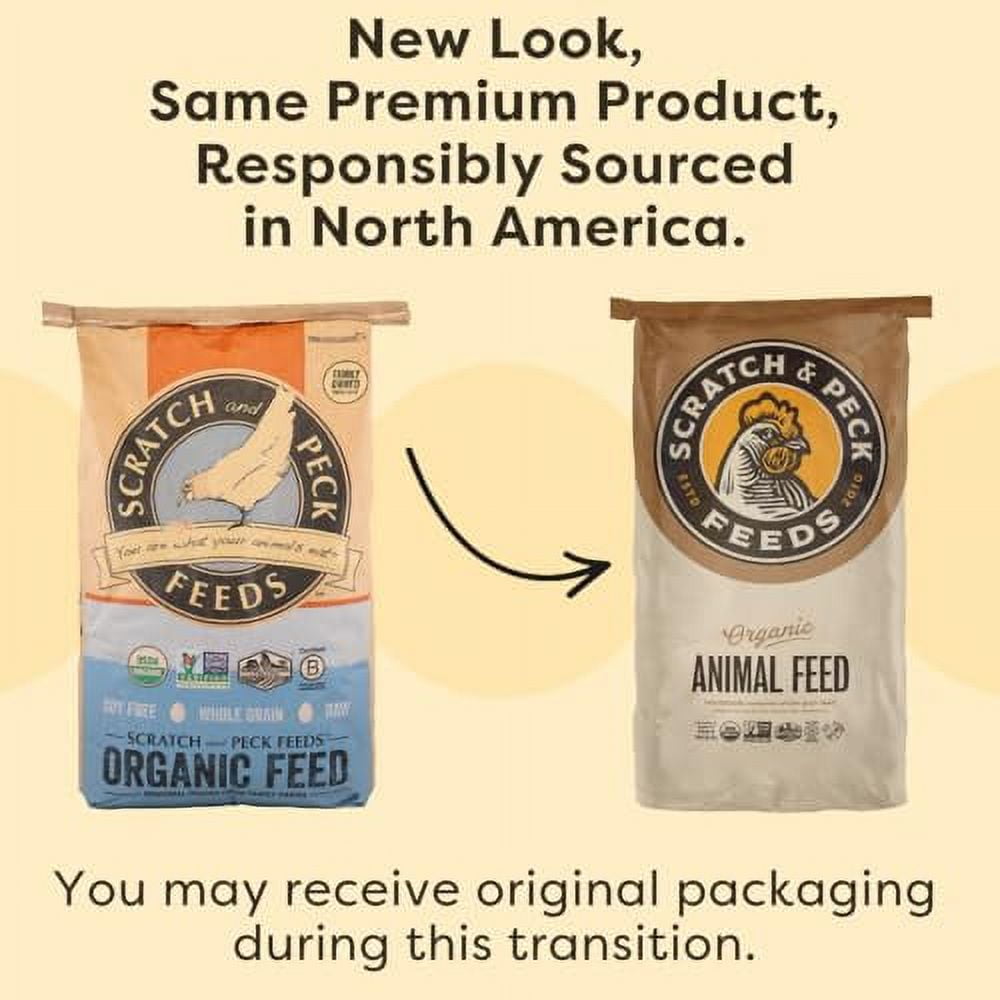 Scratch and Peck Feeds Organic Whole Grain Layer Feed + Corn, 18 Protein Premium Chicken and