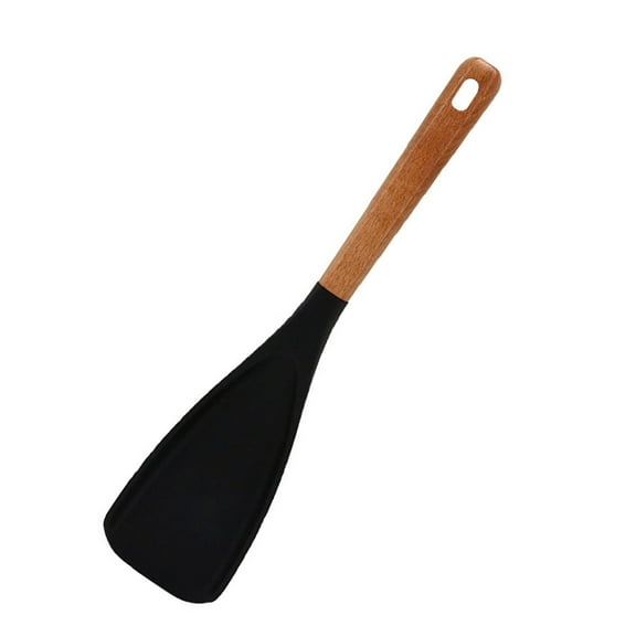 Scratch Proof Silicone Spatula With Comfortable Wooden Handle For Mixing Scooping Sauces Soups Nonstick Pan Protections