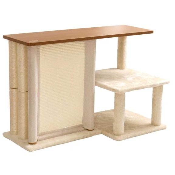 Kunpets Cat Scratcher Side Table for Couch, Sofa Protector End Table, with scratching posts & pad