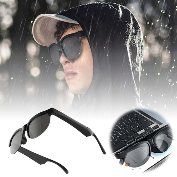 Scratch Protection Bluetooth Headset | with Rechargeable Wireless Compact Design | featuring glasses earphones | The Reliable Addition to Your Collection Black