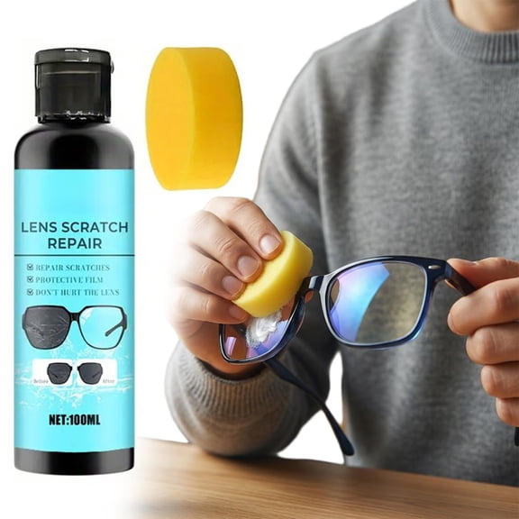 Scratch Remover Spray for Eyeglasses & Sunglasses Lens Cleaner, 100ml Glasses Lens Restoration Cleaning Solution for Clear Vision, Multi Surface Cleaner for Phone Screen Monitor Camera