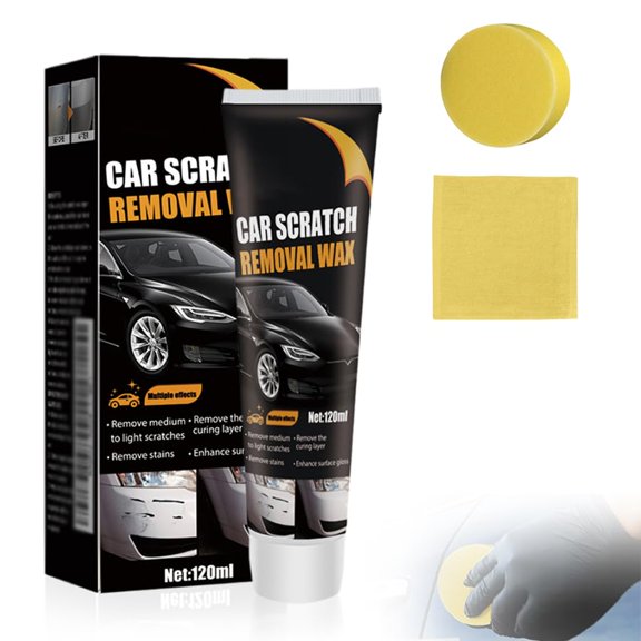 Scratch Remover for Vehicles, Universal Auto Paint Restorer Kit with Sponge Pad, Deep Scuff & Swirl Polishing Compound for All Colors