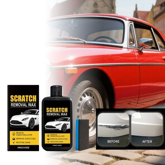 Scratch Repair Paste Kit For Auto Paint Surfaces, Minor Scratch Refinishing With Polishing Cream, Complete Set With Sponge Wipe For Vehicle Restoration