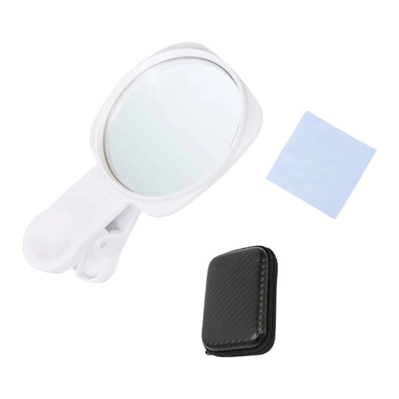 Scratch Resistant Acrylic Selfie Mirror Clip for Mobile Phones Comes With Microfiber Cloth and Travel Storage Pouches