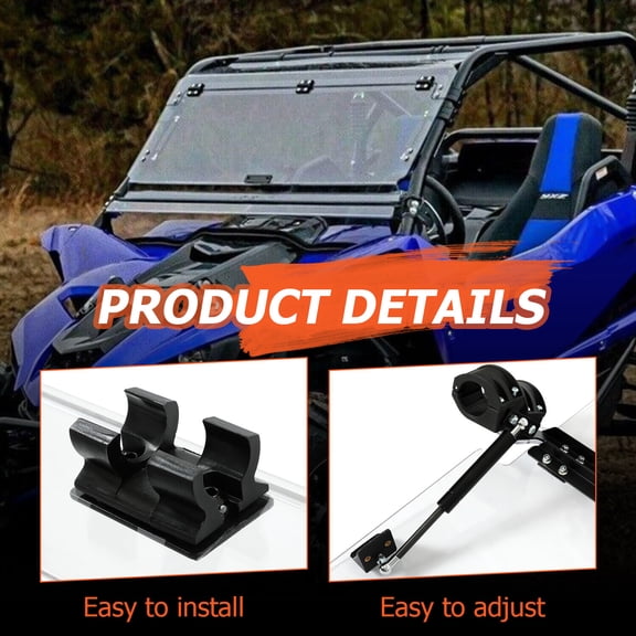 Scratch Resistant Flip Windshield Duty With GAS Strut For Yamaha YXZ SS/SE 2019+