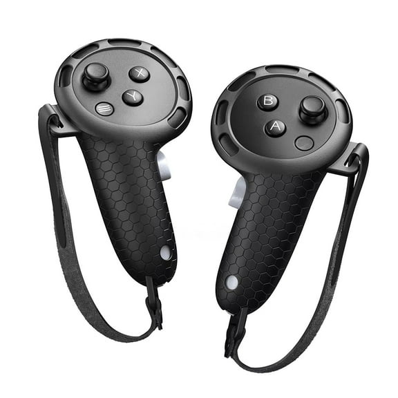 Scratch Resistant Grip Cover with Textured Grip Anti-Sweat Silicone Controller Grip Cover for Meta Quest 3/3S VR Accessories-Black
