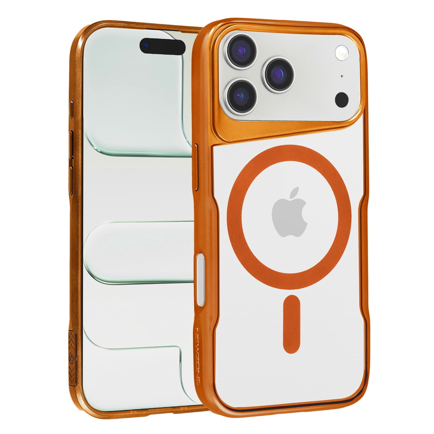 Scratch-Resistant Transparent Magnetic Cover for iPhone 17 Pro Max - Orange