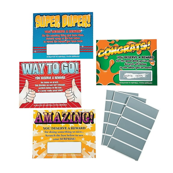 Scratch Reward Cards - Stationery - 48 Pieces