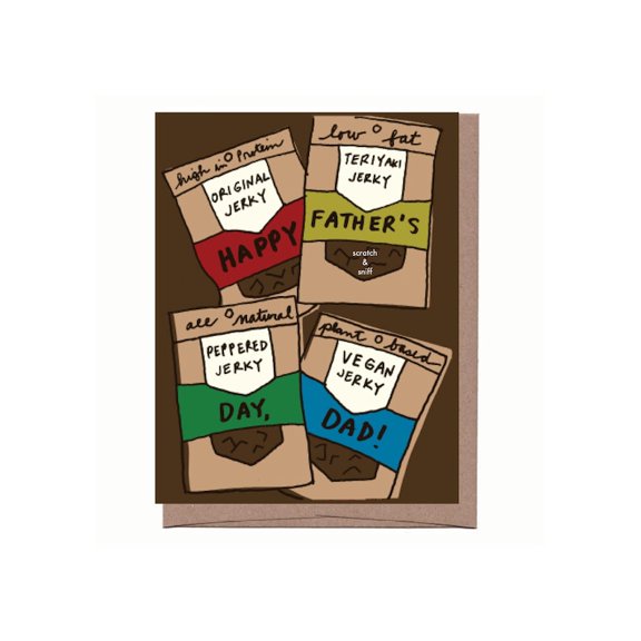 Scratch & Sniff Father's Day Greeting Card - Hilarious Jerky Theme - Perfect for Dads Who Love Fun